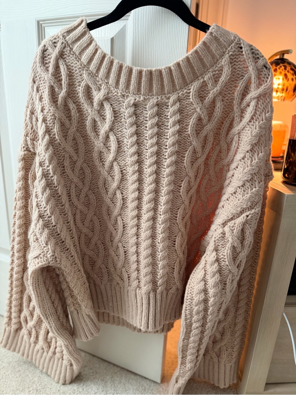 Grey Bandit Oversized Cable Knit Crewneck Sweater